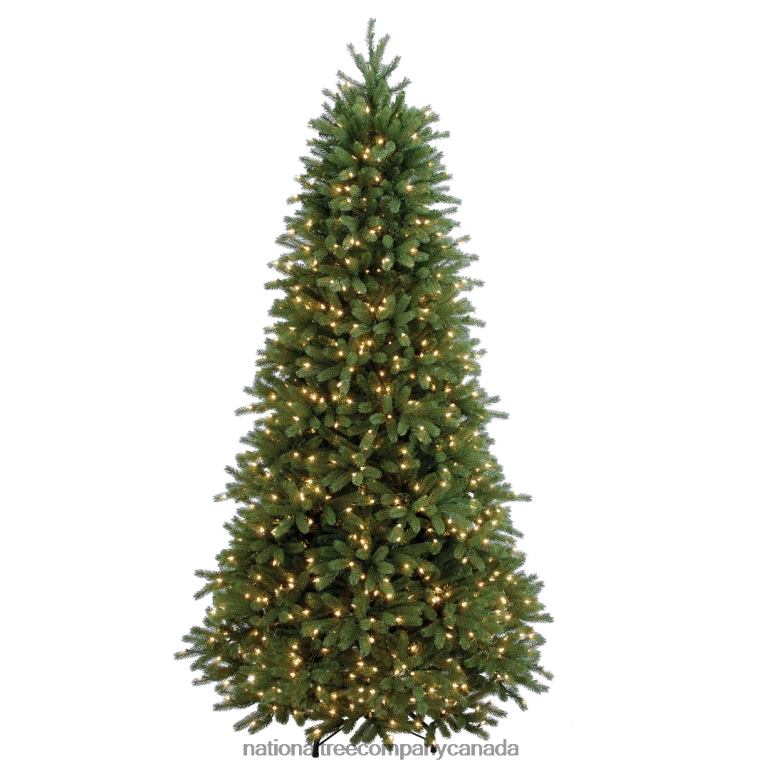 National Tree Company Pre-Lit Slim Artificial Christmas Tree Green Jersey Fraser Fir Feel Real White Lights Includes Stand 75 Feet 68R083