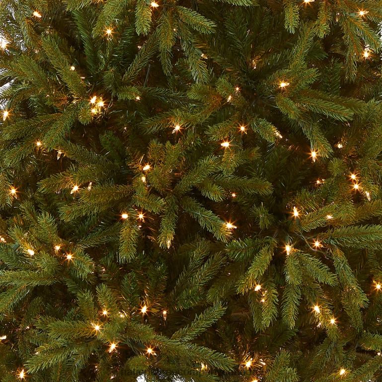 National Tree Company Pre-Lit Slim Artificial Christmas Tree Green Jersey Fraser Fir \Feel Real\ White Lights Includes Stand 75 Feet 68R083
