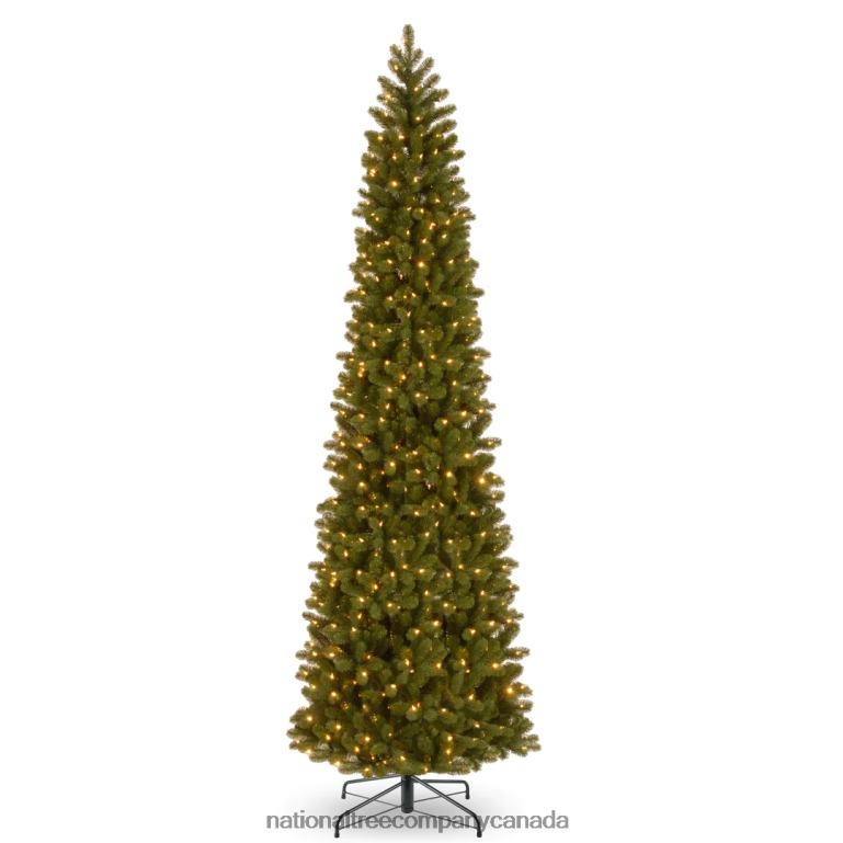 National Tree Company Pre-lit Feel Real Artificial Giant Slim Downswept Christmas Tree Green Douglas Fir Dual Color LED Lights Includes PowerConnect and Stand 12 feet 68R087