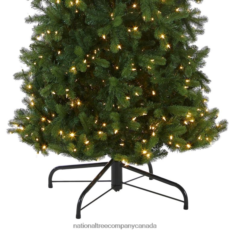 National Tree Company Pre-lit \Feel Real\ Artificial Giant Slim Downswept Christmas Tree Green Douglas Fir Dual Color LED Lights Includes PowerConnect and Stand 12 feet 68R087