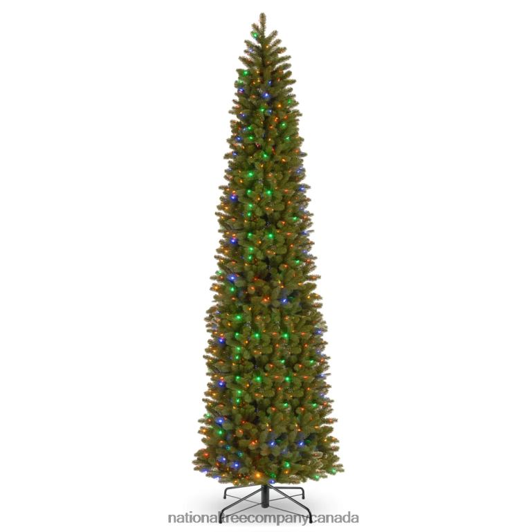 National Tree Company Pre-lit \Feel Real\ Artificial Giant Slim Downswept Christmas Tree Green Douglas Fir Dual Color LED Lights Includes PowerConnect and Stand 12 feet 68R087