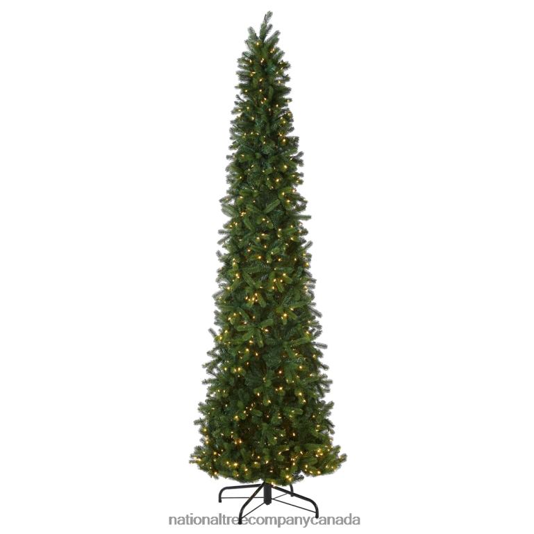 National Tree Company Pre-lit \Feel Real\ Artificial Giant Slim Downswept Christmas Tree Green Douglas Fir Dual Color LED Lights Includes PowerConnect and Stand 12 feet 68R087
