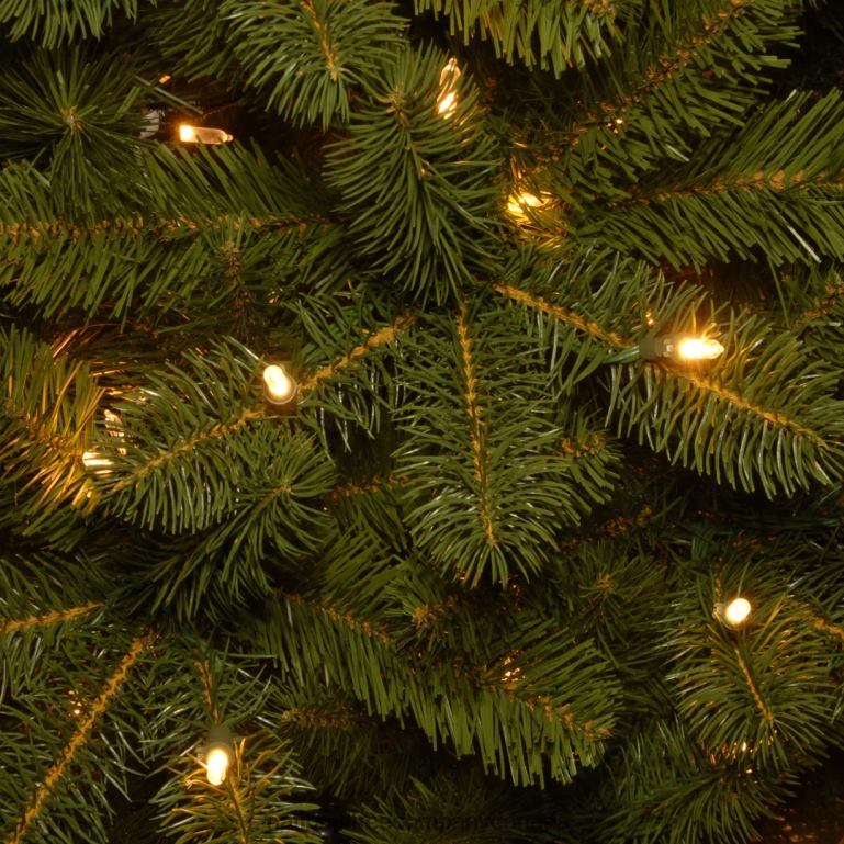 National Tree Company Pre-lit \Feel Real\ Artificial Giant Slim Downswept Christmas Tree Green Douglas Fir Dual Color LED Lights Includes PowerConnect and Stand 12 feet 68R087