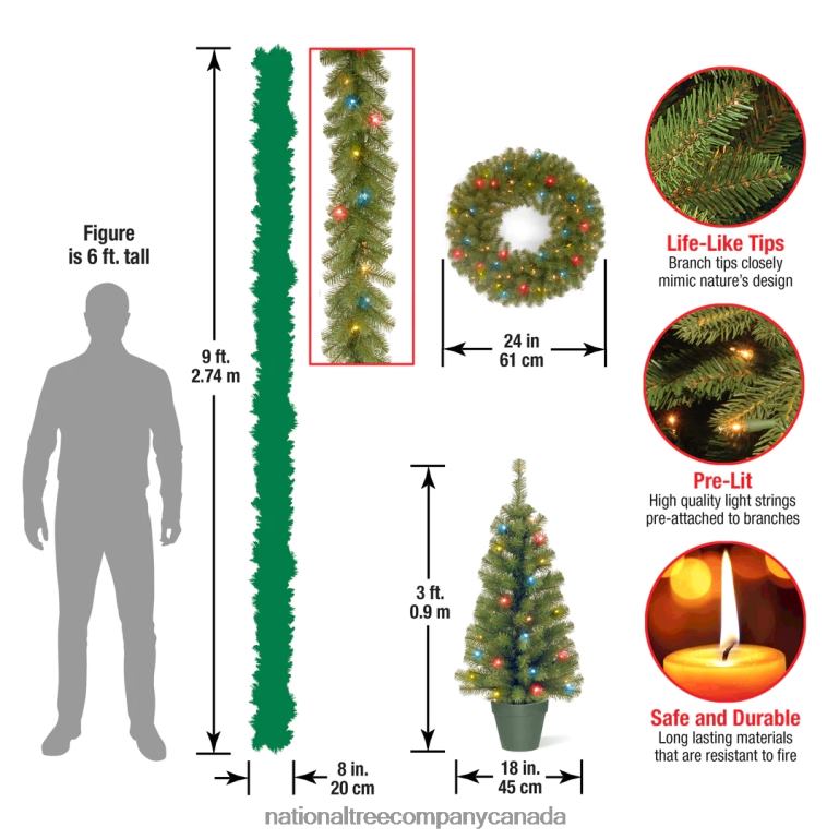 National Tree Company Promotional Assortment with Battery Operated LED Lights 68R08513