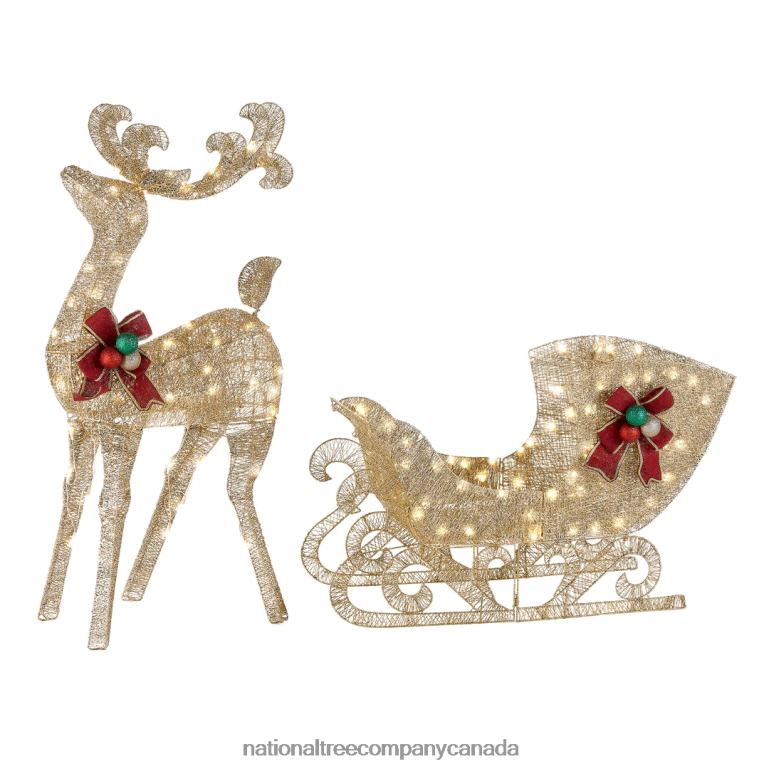 National Tree Company Reindeer and Santas Sleigh with LED Lights 68R08594