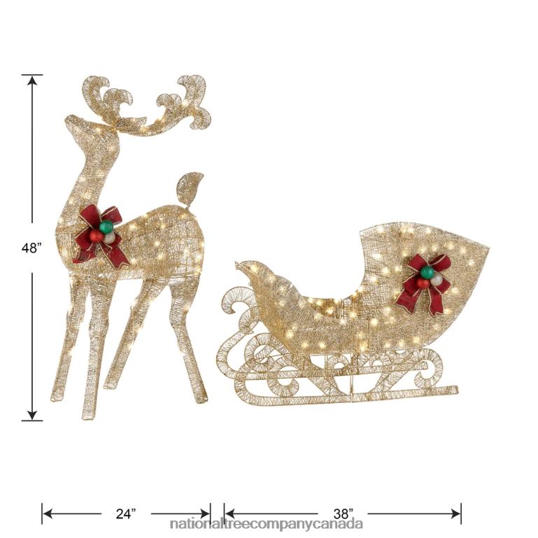 National Tree Company Reindeer and Santas Sleigh with LED Lights 68R08594