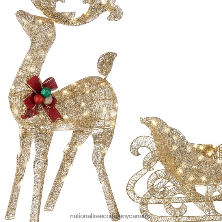 National Tree Company Reindeer and Santas Sleigh with LED Lights 68R08594