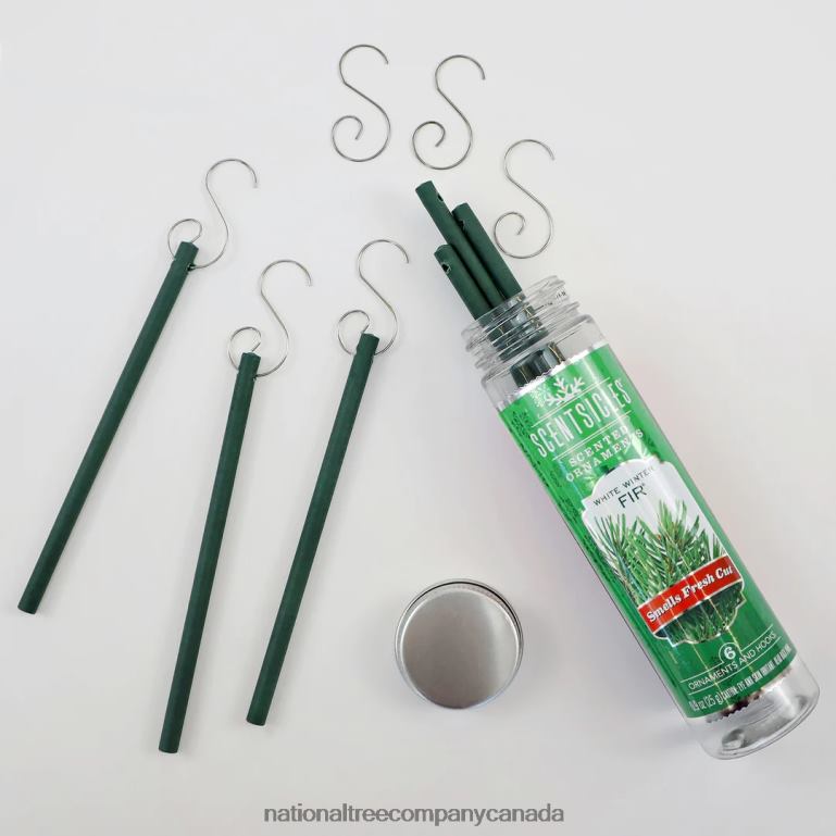 National Tree Company Scented Ornaments 2 Pack- 6ct Bottle White Winter Fir Fragrance-Infused Paper Sticks 68R08541