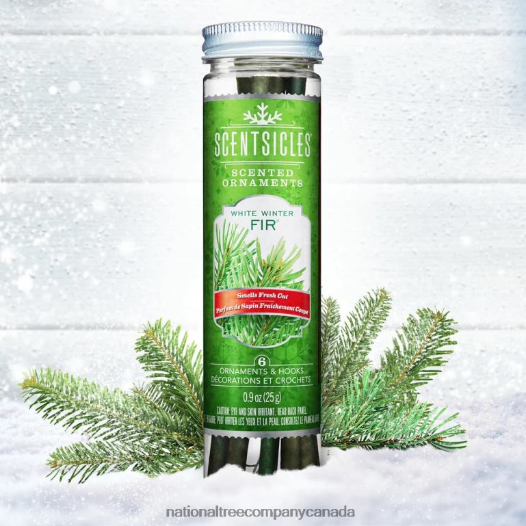 National Tree Company Scented Ornaments 2 Pack- 6ct Bottle White Winter Fir Fragrance-Infused Paper Sticks 68R08541