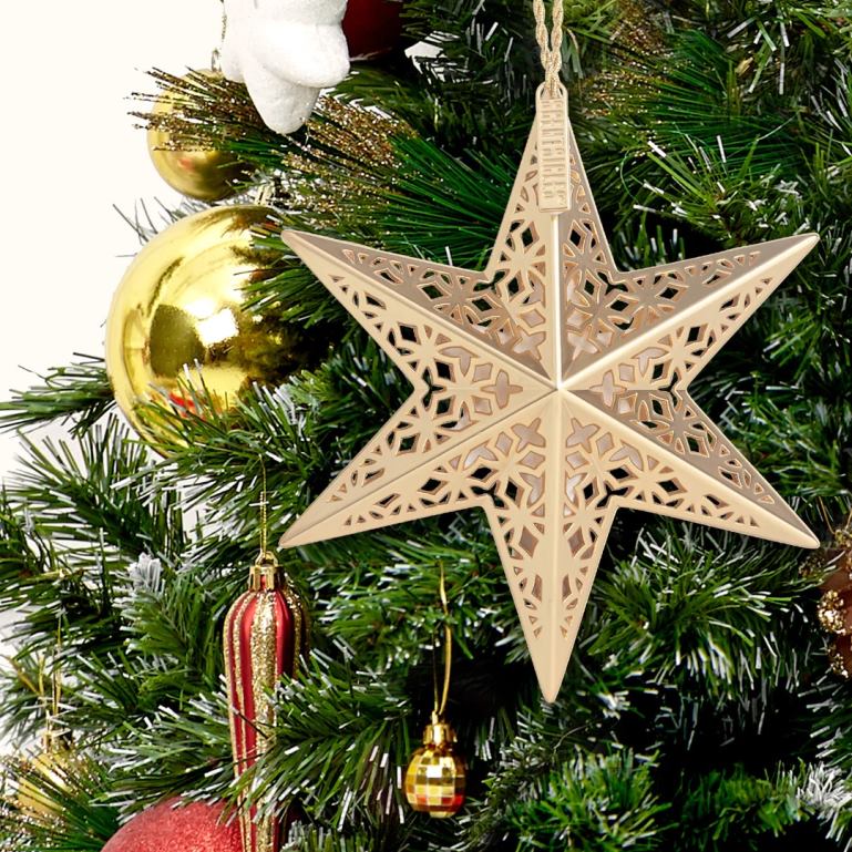 National Tree Company Scentsicles Decorative Ornament Metal Gold Star White Winter Fir with Refill 68R08545
