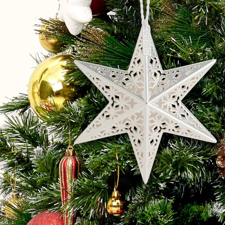 National Tree Company Scentsicles Decorative Ornament Metal White Star White Winter Fir with Refill 68R08548