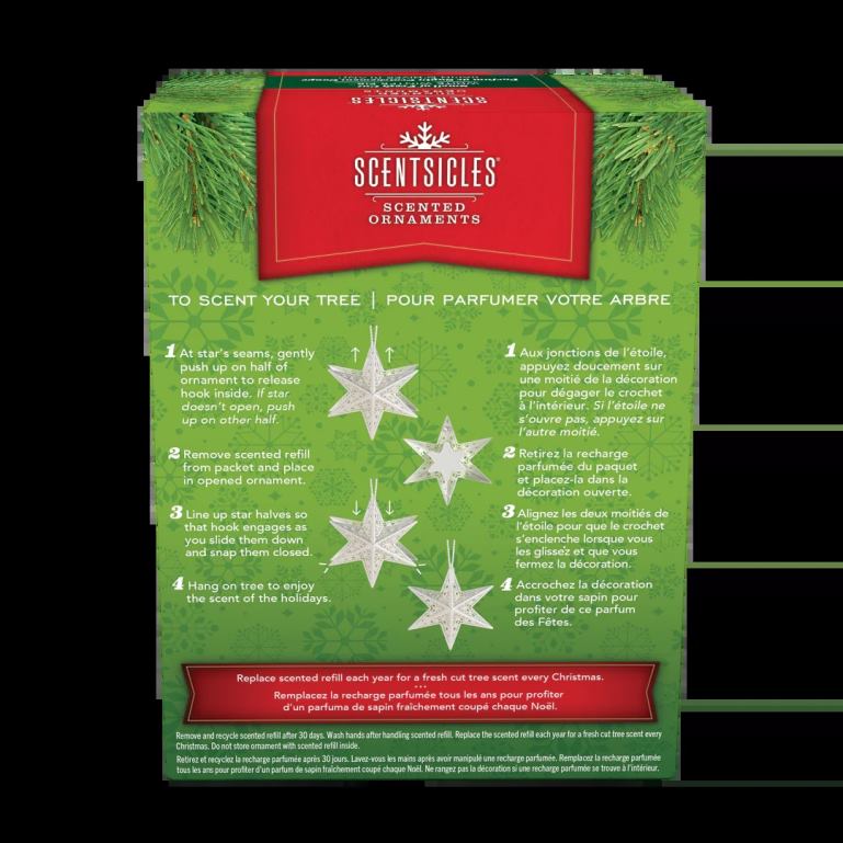 National Tree Company Scentsicles Decorative Ornament Metal White Star White Winter Fir with Refill 68R08548