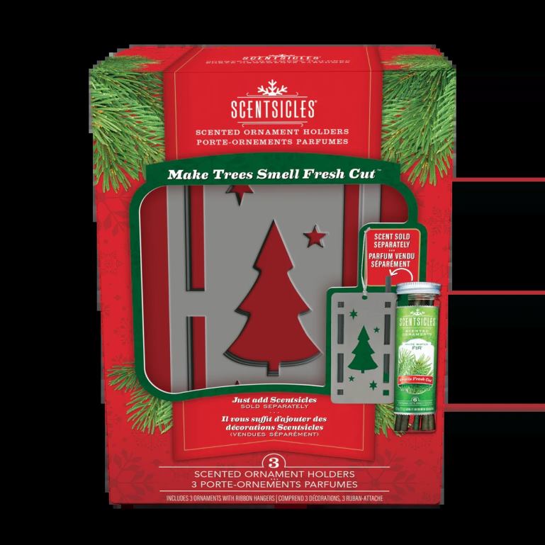 National Tree Company Scentsicles Trio Ornament Set of 3 Bottle 6pc Stick White Winter Fir 68R08547