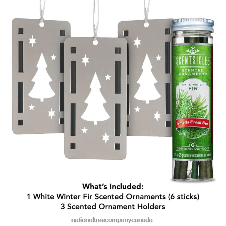 National Tree Company Scentsicles Trio Ornament Set of 3 Bottle 6pc Stick White Winter Fir 68R08547