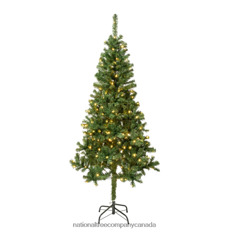National Tree Company First Traditions Pre-Lit Artificial Linden Spruce Christmas Tree, Warm White LED Lights, Plug In, 6 ft 68R08184
