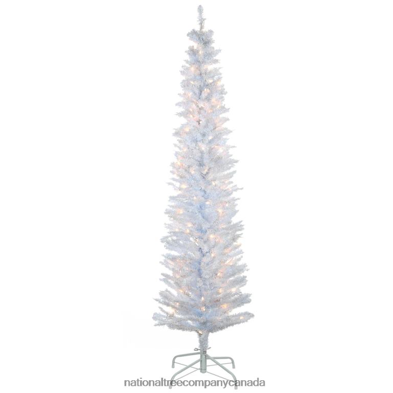 National Tree Company Pre-Lit Artificial Christmas Tree, White Tinsel, White Lights, Includes Stand, 6 feet 68R0867