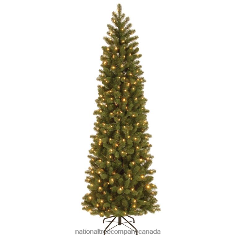 National Tree Company Pre-Lit 'Feel Real' Artificial Slim Downswept Christmas Tree, Green, Douglas Fir, Dual Color LED Lights, Includes PowerConnect and Stand, 7.5 feet 68R081